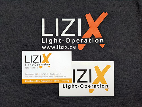 LIZIX Lightoperation Logo und Visitenkarten